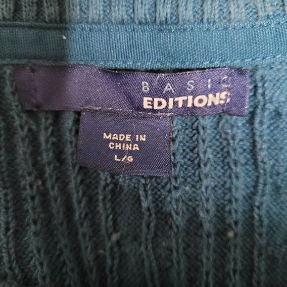 Basic editions size large blue long sleeve knit sweatshirt - Picture 3 of 4